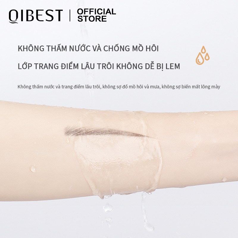 Bút kẻ lông mày 3D QIBEST lâu trôi đầu bút tam giác nhỏ 5 màu tuỳ chọn 23g