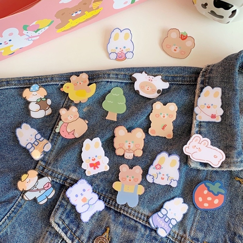 Sticker | pin cài | huy hiệu dễ thương trang trí cặp, balo, túi vải 🧸 Phong cách Nhật Bản - HÀNG CÓ SẴN ✨