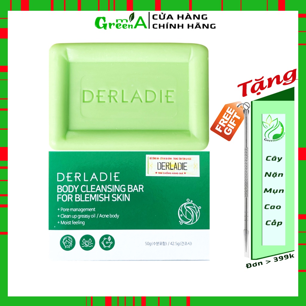 Xà Bông Giảm Mụn Lưng Soap Xà Phòng Giảm Mụn Body Ngực Cơ Thể Sau 7 Ngày Derladie Body Cleansing Bar For Blemish Skin