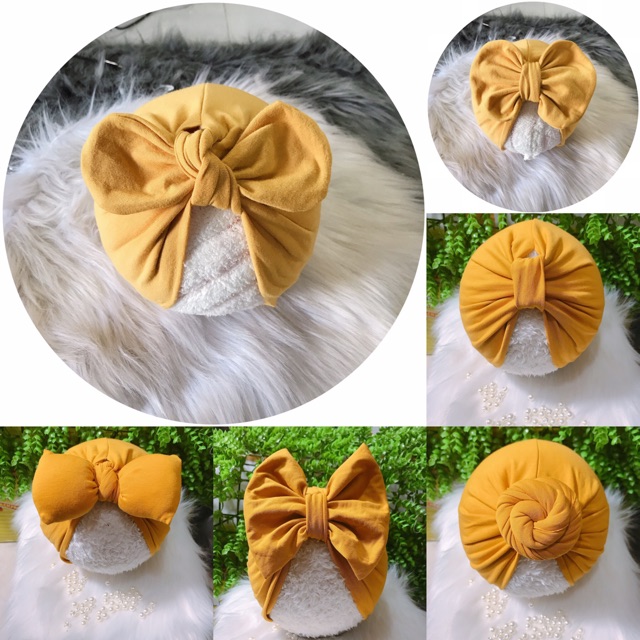 Turban nón mầu vàng đậm (5-10kg)