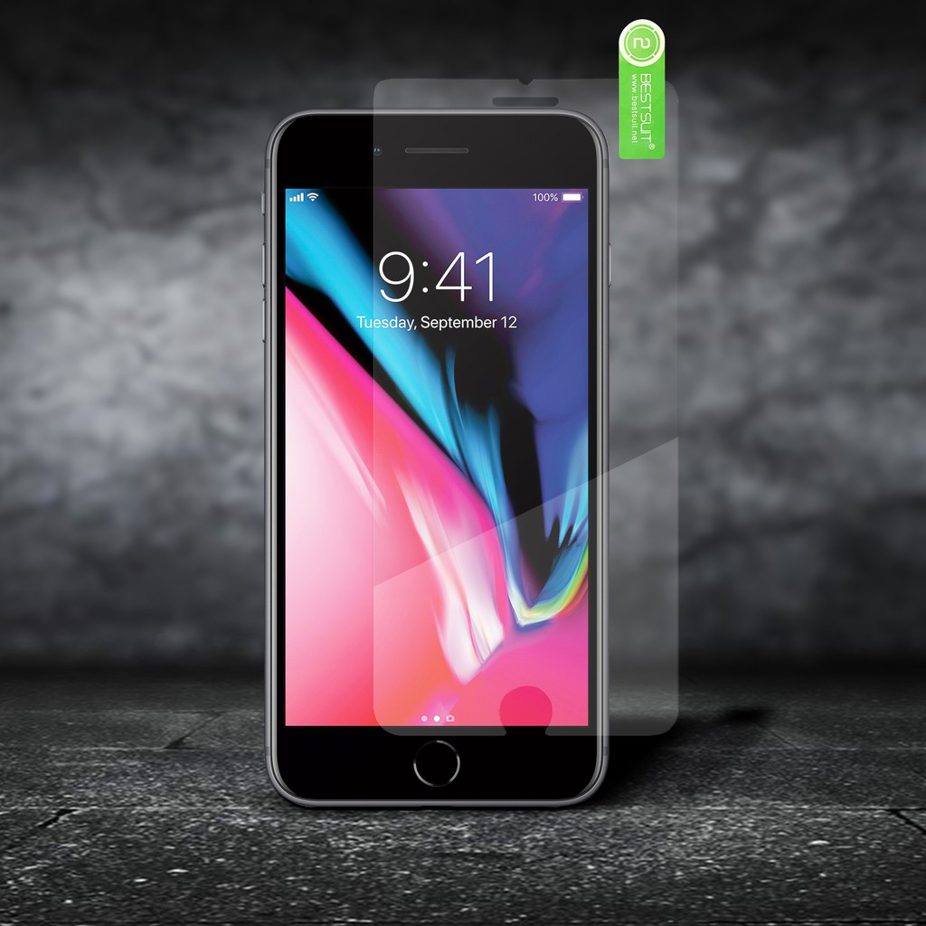 Miếng dán màn hình iPhone 8 Plus siêu mỏng 0.1mm, độ cứng 9H, cường lực, chống trầy xước