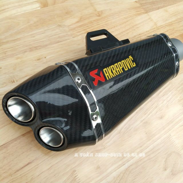 Pô Akrapovic Full Carbon Fiber Ngắn