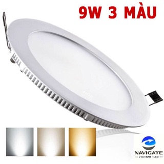 Đèn led âm trần siêu mỏng 9W 3 màu hàng đủ công suất hiệu Navigate Thailand