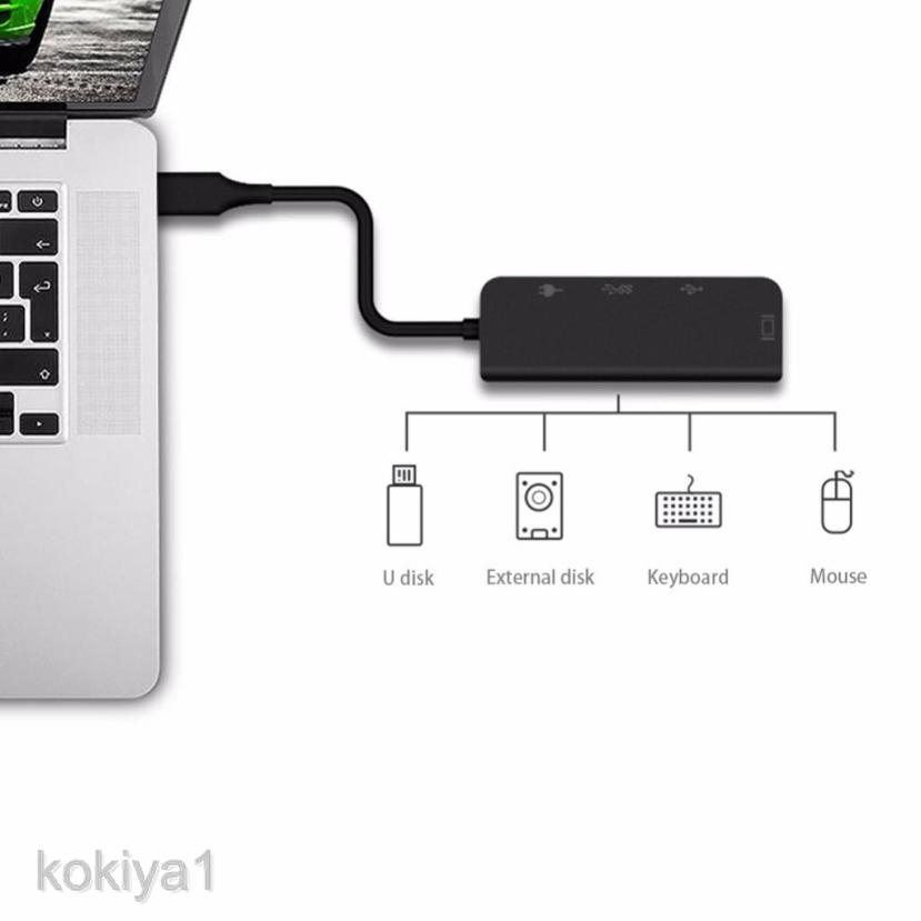 Type-C to 4k HDMI Multiport Adapter with USB 3.0 Data Transfer Port, USB 2.0 Port, Micro USB Port Compatible with USB C