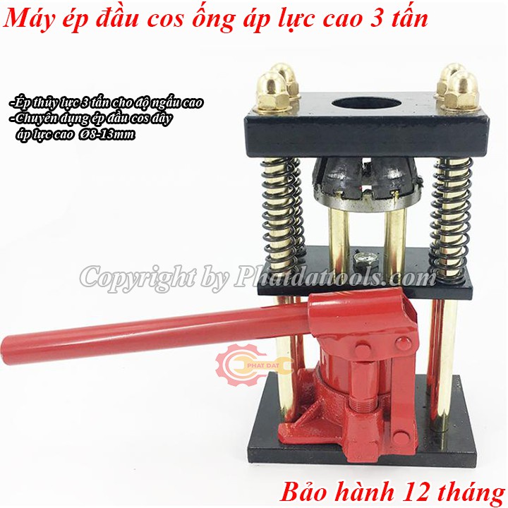 Máy ép đầu cos thủy lực ống dây cao áp 3 tấn-Ép dây rửa xe đầu rời,dây hơi,dây thủy lực