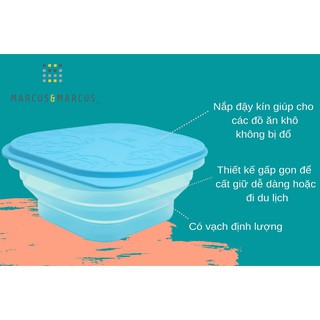 Bát ăn dặm silicon vuông Marcus & Marcus Lucas
