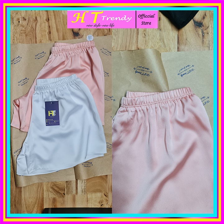 Quần đùi nữ lụa mặc ngủ mặc ở nhà mặc trong váy Quần short soọc bigsize thoáng mát thiết kế HT TRENDY cao cấp