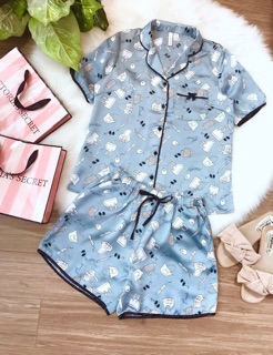 Bộ pijama đùi cao cấp in túi