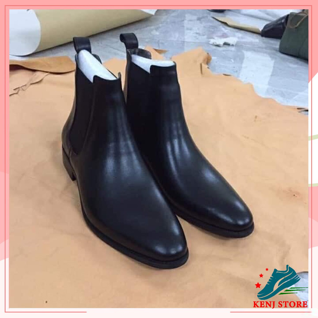 Giày Chelsea Boots Nam da bò đế cao su đúc - Boots cho nam dễ phối đồ tăng chiều cao, giày cao cổ nam da bò. | BigBuy360 - bigbuy360.vn