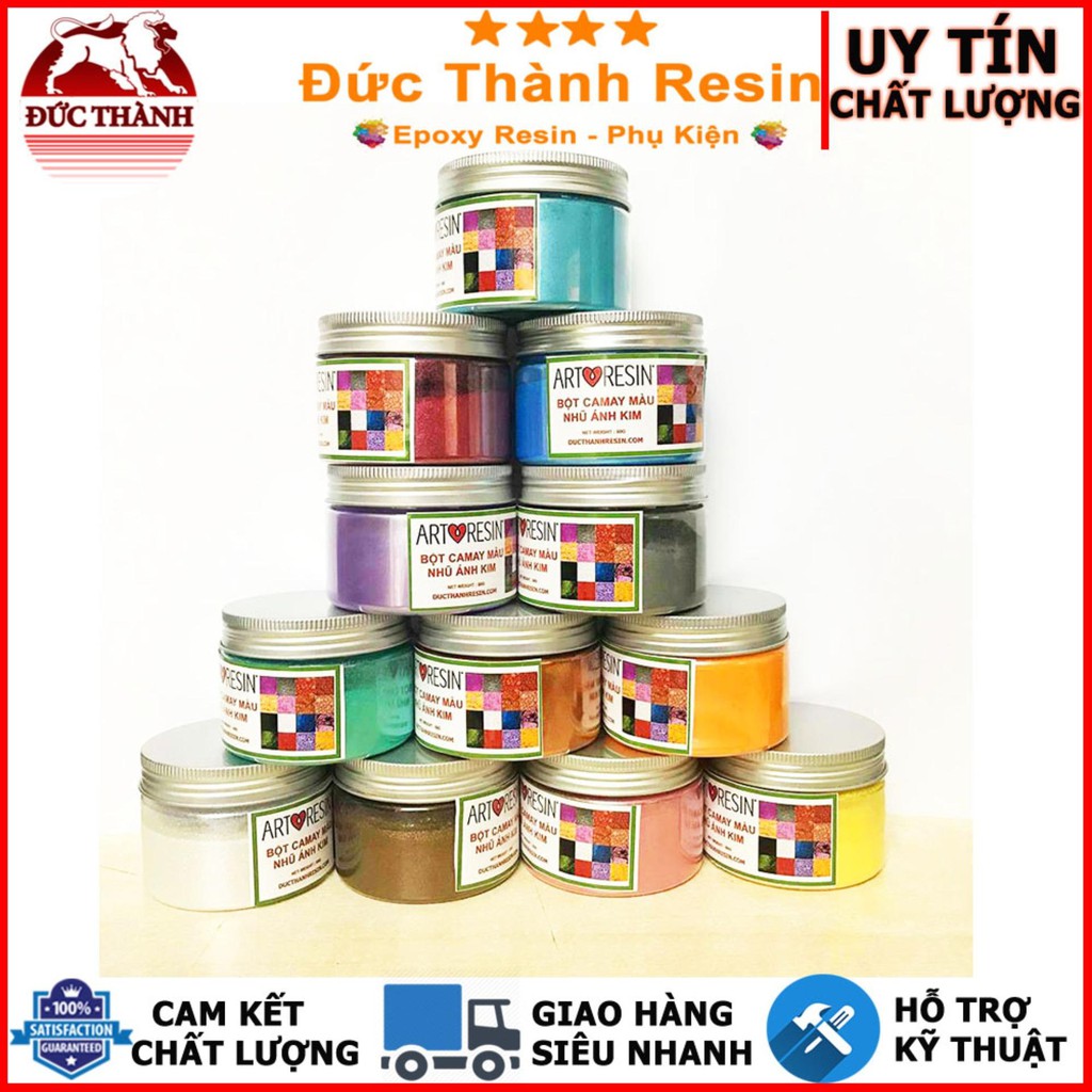 Bộ 12 Màu Bột camay nhũ ánh kim pha Epoxy Resin màuducthanh