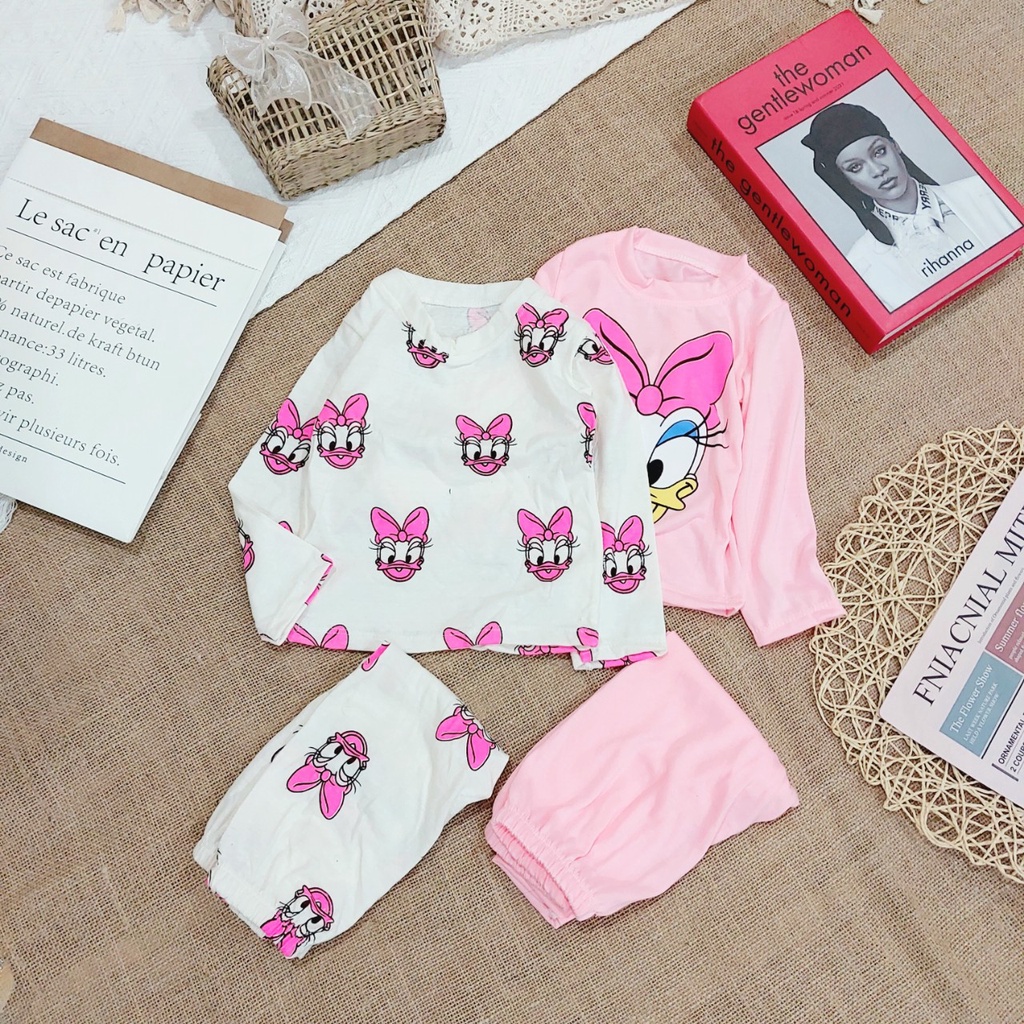 (7-17kg) Bộ quần áo dài tay vịt dễ thương QATE779 CHO BÉ GÁI 8-18Kg TB91