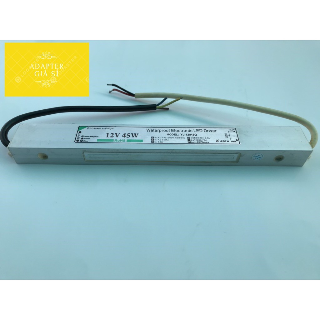 Nguồn LED 12V 45W ngoài trời chống nước IP67