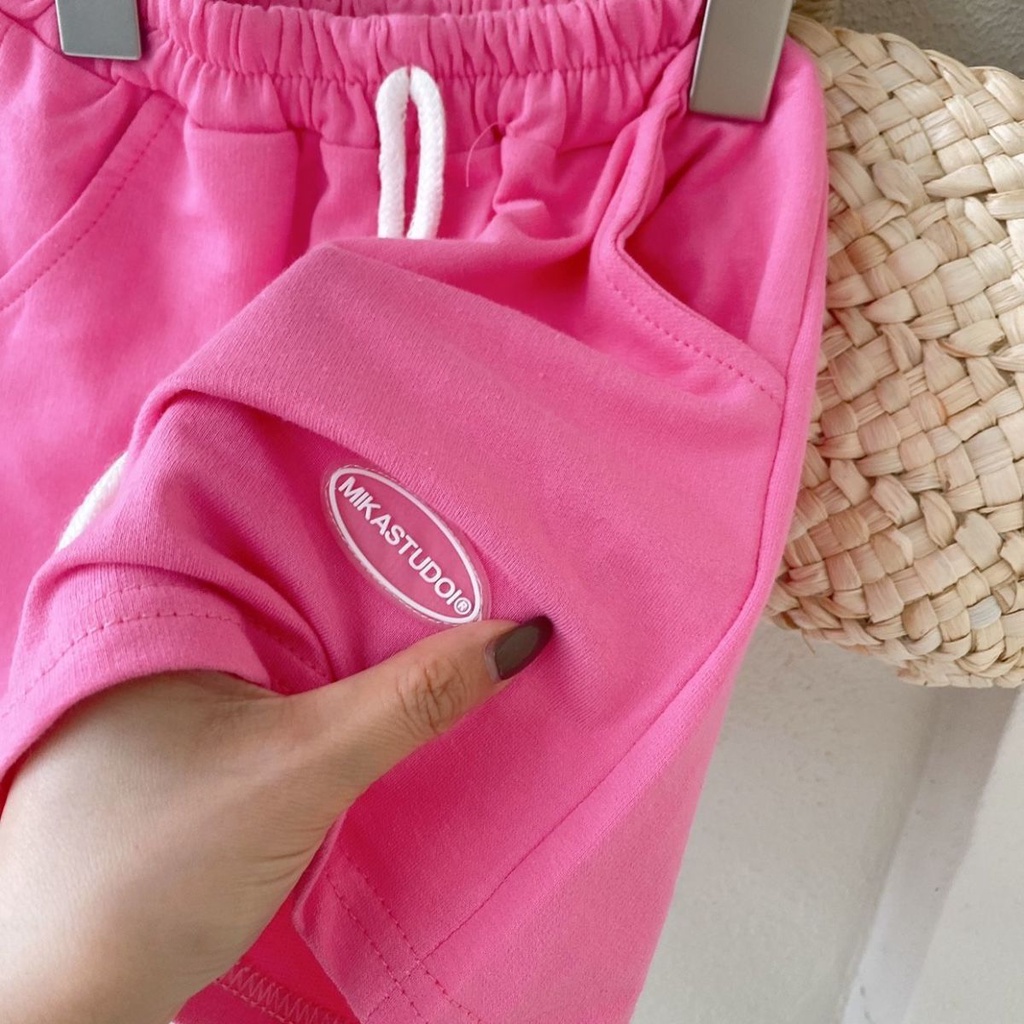 Bộ Áo Thun In Chữ + Quần Short Thể Thao Phong Cách Hàn Quốc Thời Trang Mùa Hè Mới Cho Bé Gái