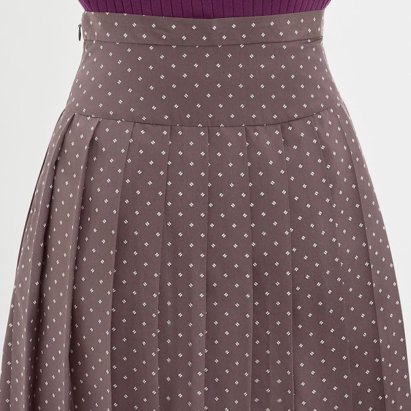 Chân váy nữ xếp ly midi chấm kẻ quyến rũ của GU - Nhật Bản | BigBuy360 - bigbuy360.vn