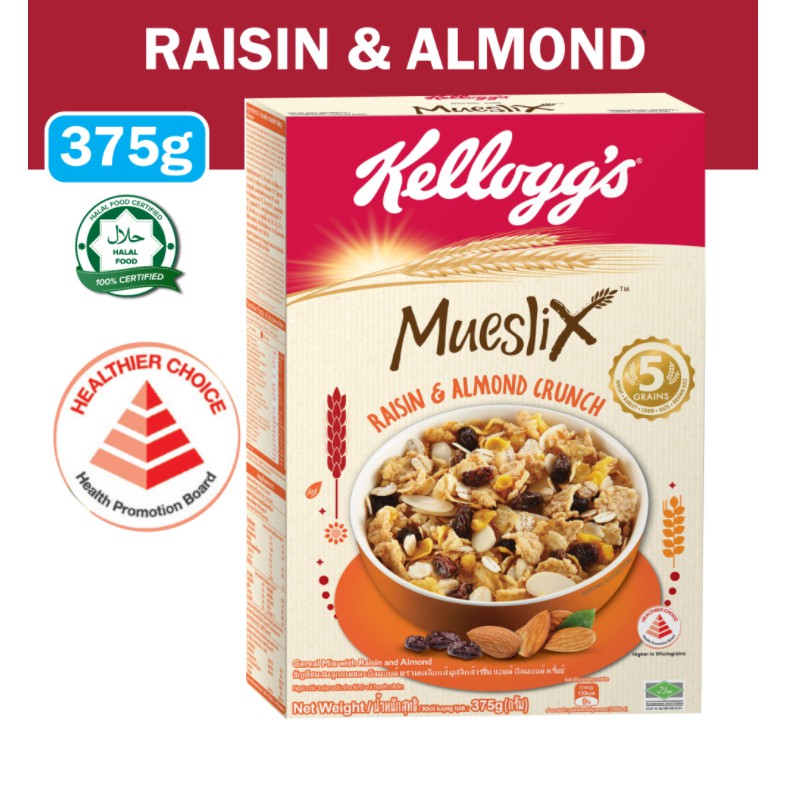 NGŨ CỐC GIẢM CÂN DINH DƯỠNG KELLOGG'G MUESLIX 375G ĐỦ 3 LOẠI - ÂU CHÂU SHOP