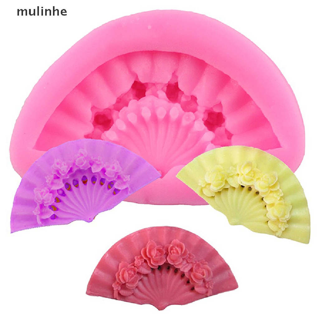 Khuôn Silicone Làm Bánh Kẹo Hình Quạt Gấp Gọn Tiện Dụng