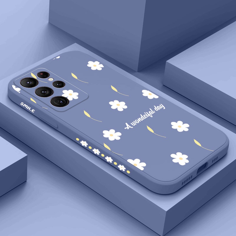 Bao Da Điện Thoại Họa Tiết Hoa Cúc Cho samsung galaxy s23 s22 fe ultra plus Ốp