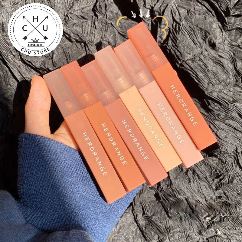 Son Kem Lì Herorange Mềm Mịn Như Nhung Chống Thấm Nước Chống Khô Môi Lâu Trôi Son16