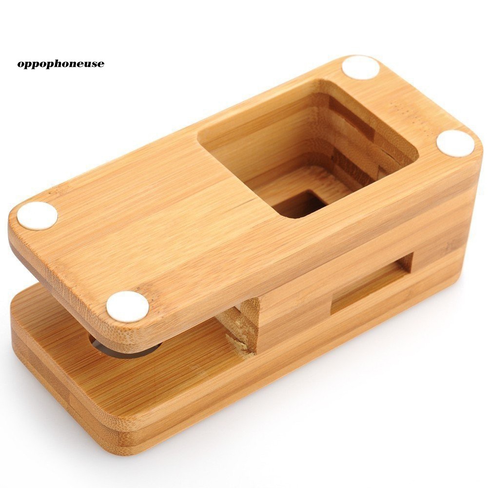 Đế sạc bằng gỗ tre chất lượng cao cho iPhone Apple Watch 38/42mm