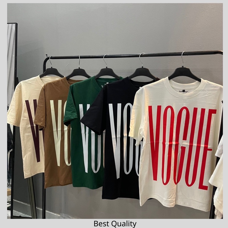 Áo thun Vogue Big Logo cao cấp Áo thun Unisex Vogue in chữ cao cấp
