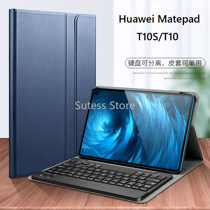 Bao Da Pu Máy Tính Bảng Nắp Lật Nam Châm Kiêm Bàn Phím Bluetooth Cho Huawei Matepad T10S 10.1 Inch T10 9.7 Inch 2020 Ốp