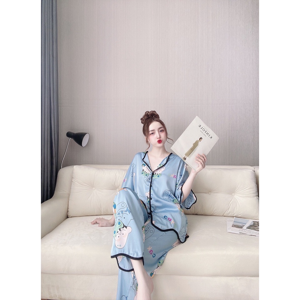 Set bộ dài satin cao cấp