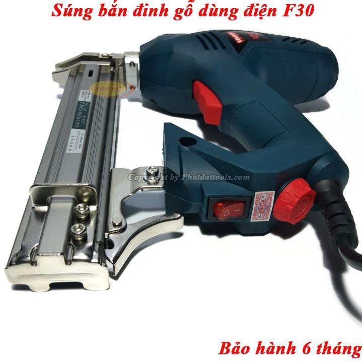 Máy Bắn Đinh Gỗ F30 Chạy Điện 220V, Tặng Hộp 5000 Đinh - Bảo Hành 6 Tháng