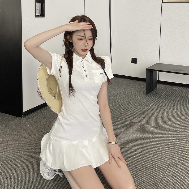 Đầm Ngắn Xếp Ly Ôm Dáng Thời Trang Mùa Hè Cho Nữ