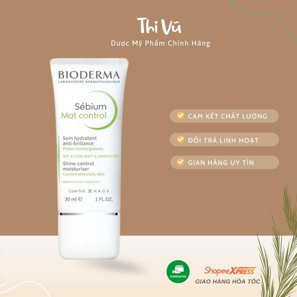 Kem Dưỡng Da Kiềm Dầu Bioderma Sebium Mat Control 30ml - Thi Vũ