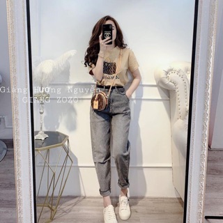 Áo phông nữ màu nâu tây cực sang