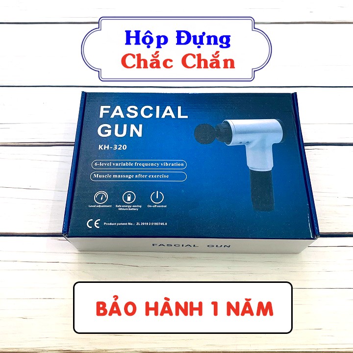 Súng Massage Gun 4 Đầu 6 Chế Độ Rung