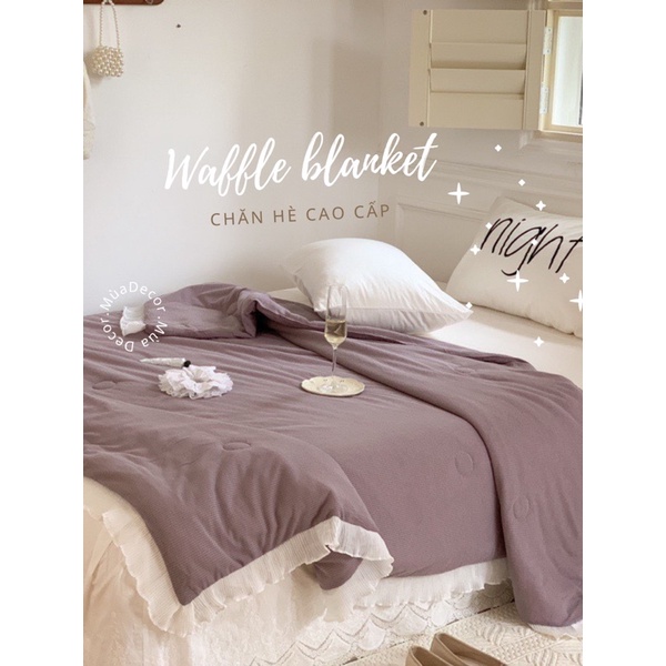 Chăn lạnh Waffle cao cấp mùa hè Mùa Decor - Phong cách Hàn Quốc