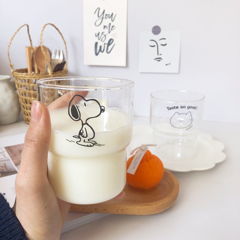 Cốc Thủy Tinh Họa Tiết Hoạt Hình Dễ Thương | BigBuy360 - bigbuy360.vn