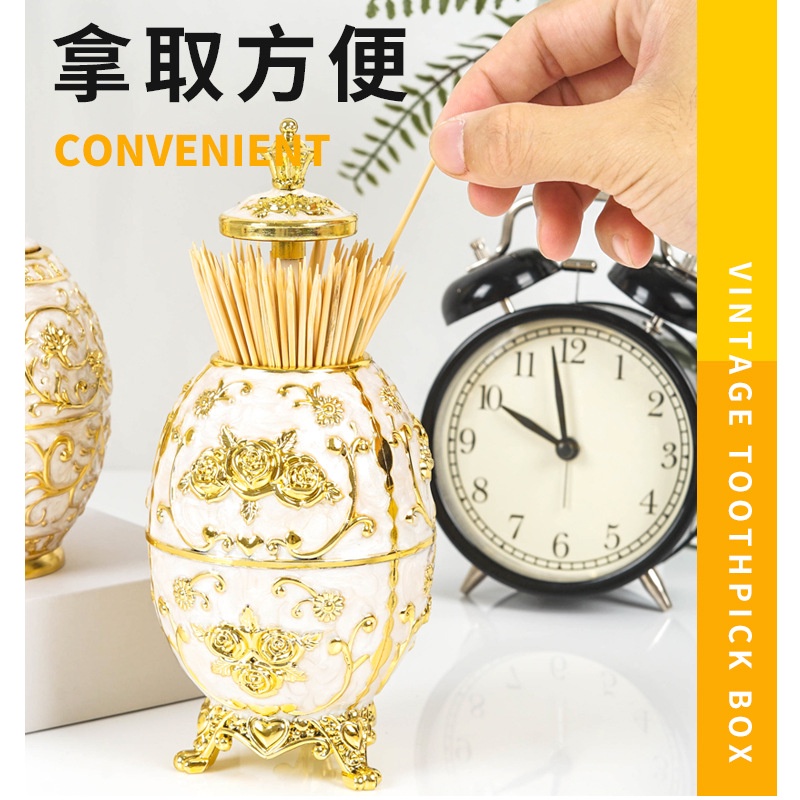 Hộp đựng tăm phong cách Châu âu retro thiết kế thông minh hoa văn tinh xảo