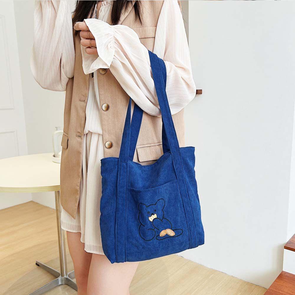 Túi Xách Tay Đựng Điện Thoại / Tiền Xu Bằng Vải Nhung Kẻ In Hoạt Hình 2Lip