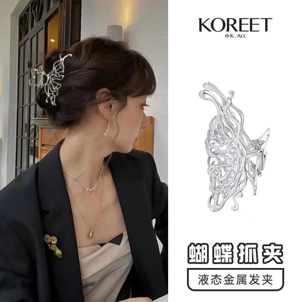 Kẹp Tóc Kim Loại Dạng Lỏng Đính Kim Cương 2022
