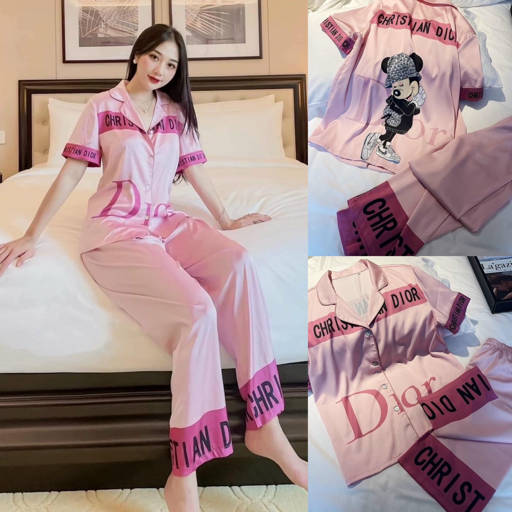 Pijama Lụa LATIN Mẫu hot 2021 Tay ngắn quần Dài Form dưới 60 kí