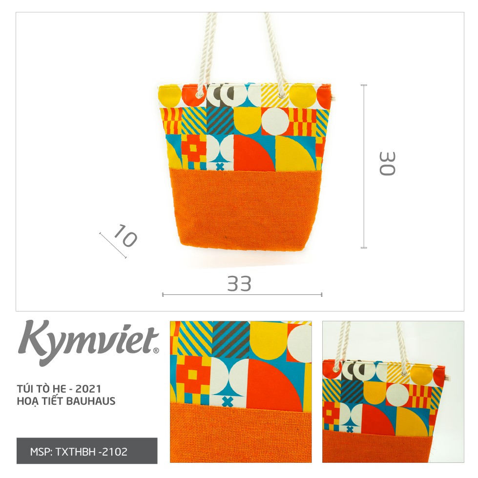 [Tặng lót cốc] Túi Tote Vải Canvas Đay KYMVIET 100% Handmade, Thiết Kế Thời Trang, Đựng Đồ Đa Năng [TXTHBH-2102]