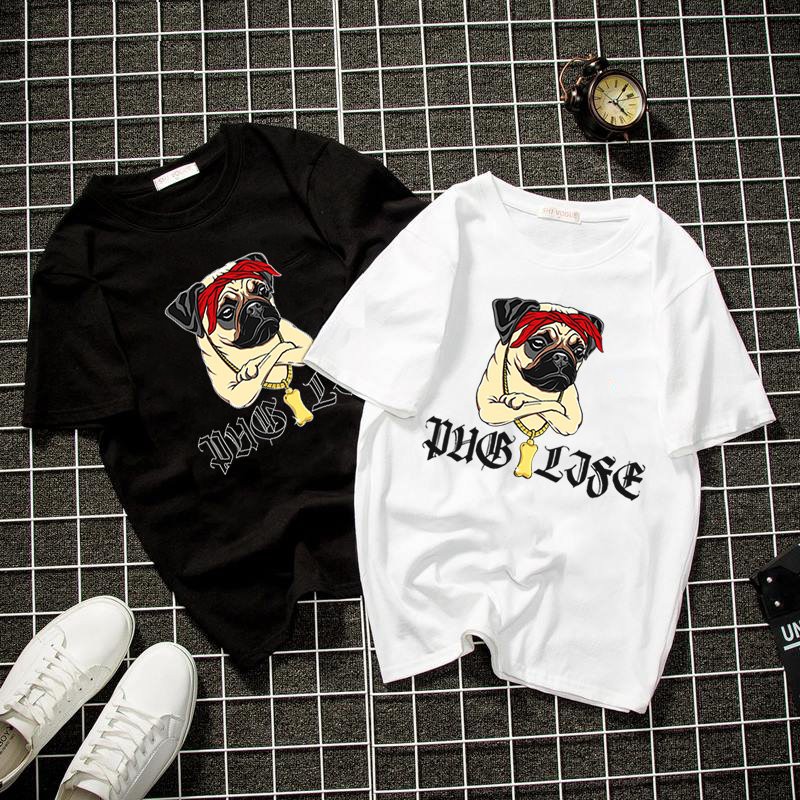 Áo thun unisex Hàn Quốc in pug life cực chất vải dày mịn 2019T1056