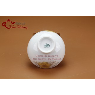 Bát ăn cơm Bát Tràng_Bộ chén ăn cơm men trắng hoa gió