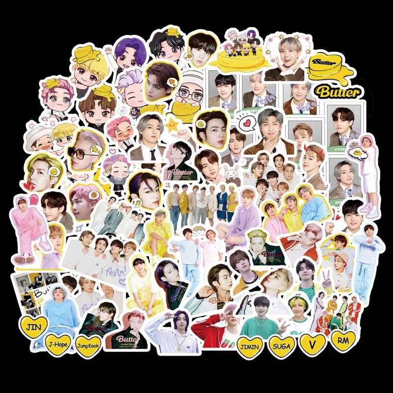 Bộ 76 Miếng Dán In Hình Nhóm Nhạc Bts Kỷ Niệm 8 Năm