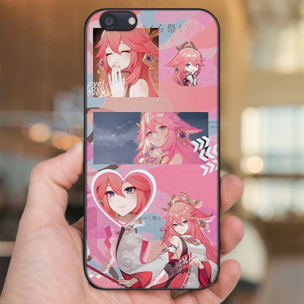 Ốp lưng Oppo A71 viền đen in hình Yae Miko Genshin Impact