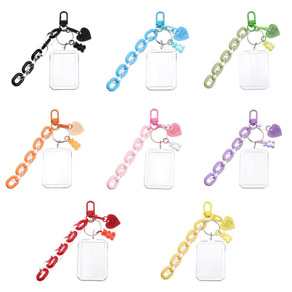 Móc Chìa Khóa / Thẻ Ảnh Thần Tượng Bằng Acrylic Màu Kẹo Xinh Xắn Giá Đỡ