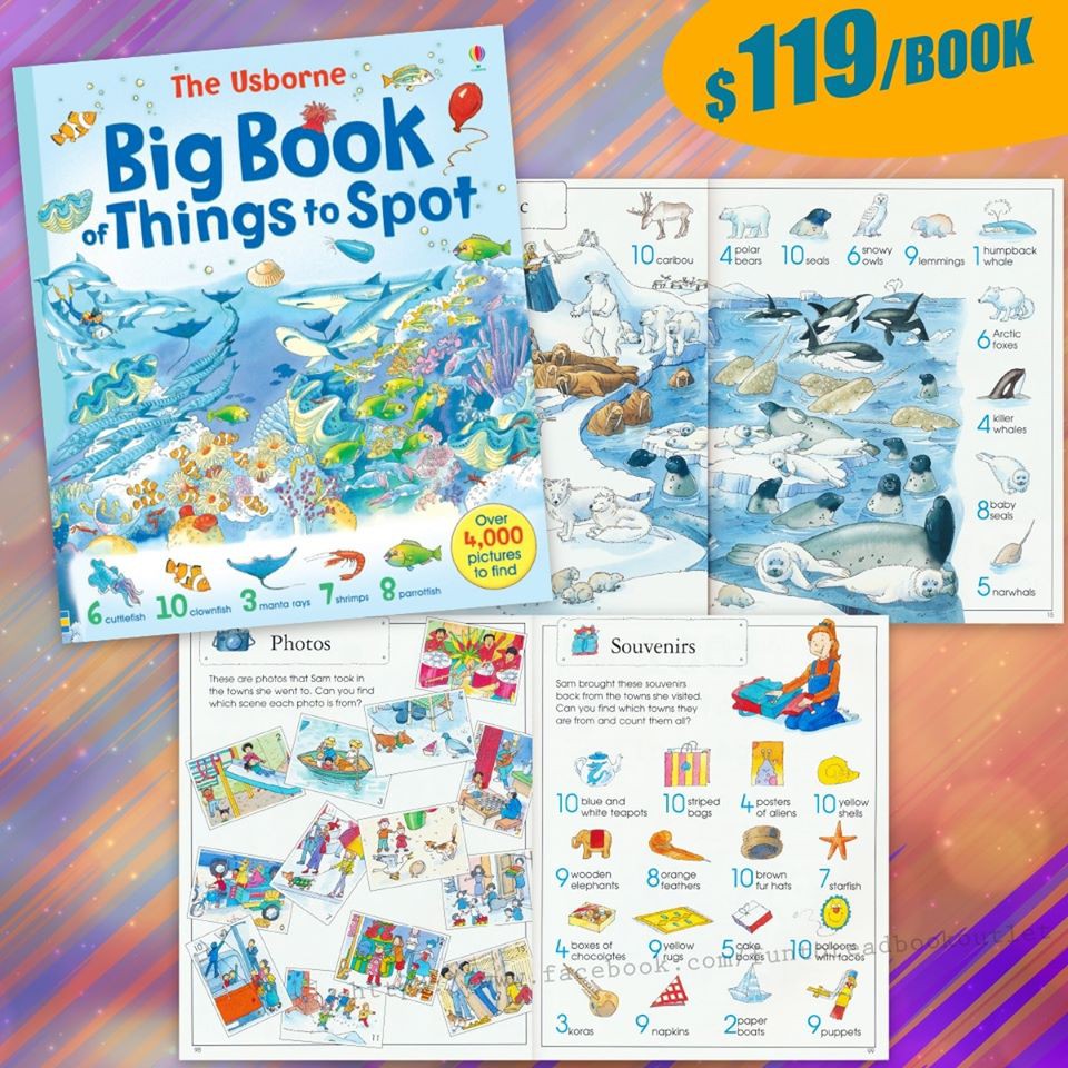 Sách tìm kiếm Big Book of Things to Spot Usborne cho bé từ 3 tuổi