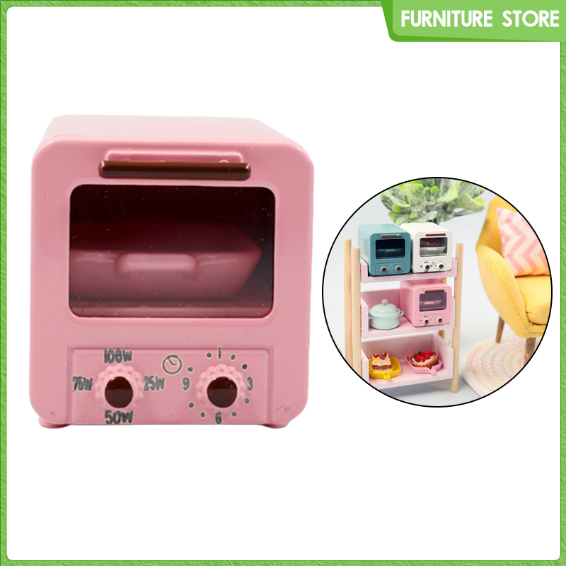 1:12 Scale Miniature Kitchen Cooking Microwave Oven Alloy 1/8 1/6 Dollhouse Baking Accessories
