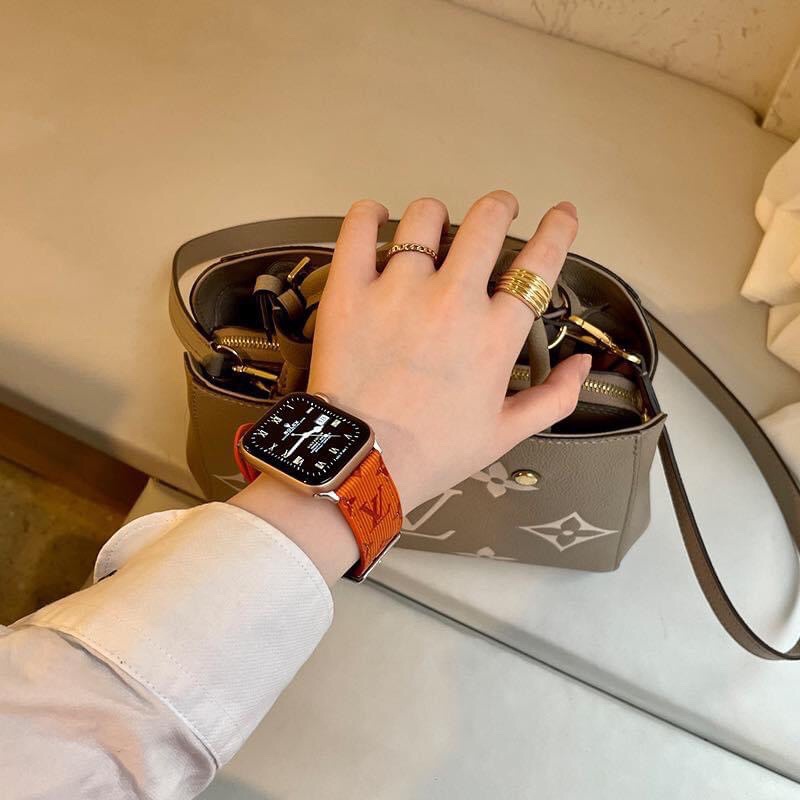 Dây da LV cho nữ apple watch full size series 7/6/SE/5/4/3/2