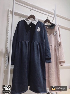 Váy babydoll thỏ thêu