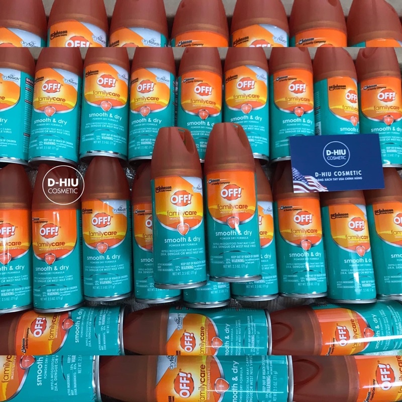 XỊT CHỐNG MUỖI VÀ CÔN TRÙNG 71g Off! Family Care Smooth & Dry 71g – MADE IN USA