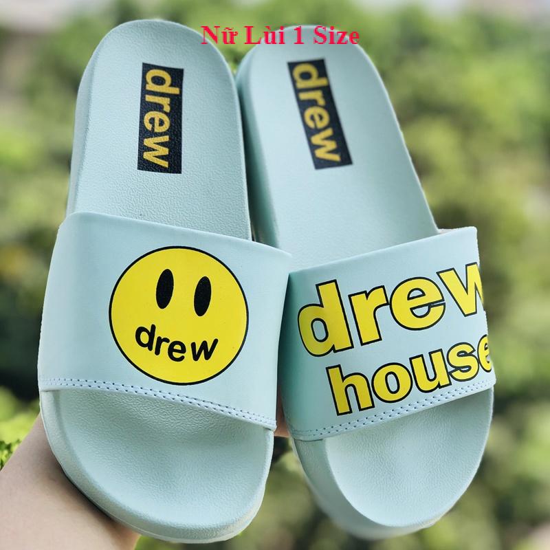Dép 𝐃𝐑𝐄𝐖 ❤️FULL BOX + FREESHIP❤️ dép mlb drew house mặt cười quai ngang thể thao nam nữ chất xịn kèm tag mác