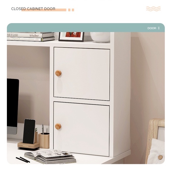 Bàn máy tính bằng gỗ có tủ sách liền cho học sinh sinh viên Tinh tế tiết kiệm